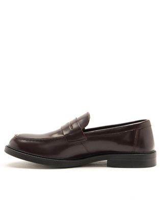  'perry' loafer smooth leather loafer shoes in bordo