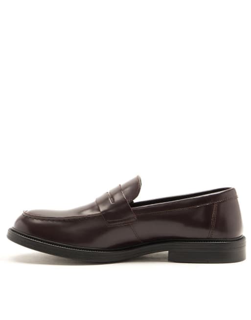 Off The Hook - 'Perry' - Loaferschoenen van glad leer in bordeauxrood