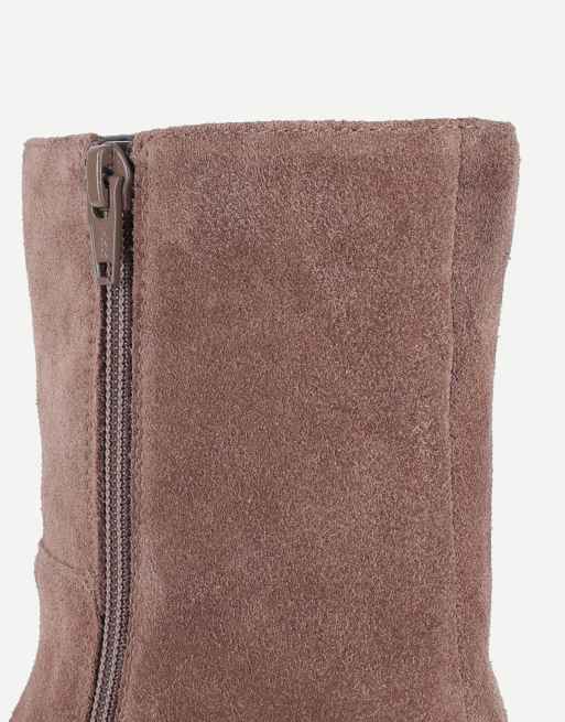 Off The Hook Pheonix suede kitten heel ankle boots in light tan suede, 5 of 7