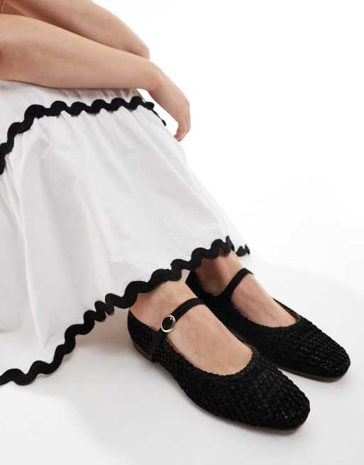 OFF THE HOOK REGENT leather BALLERINA flats in black 