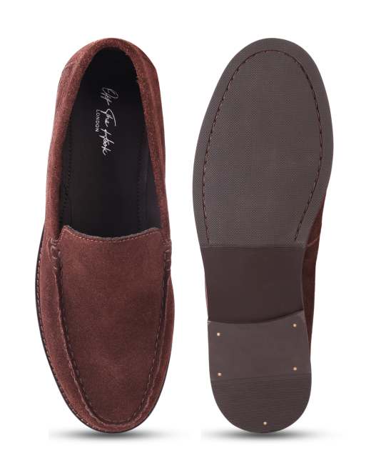 Off The Hook Ronan suede leather penny loafers in brown suede, 3 of 4