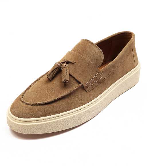 Off The Hook 'rory' loafer tassel casual slip-on suede leather shoes in camel