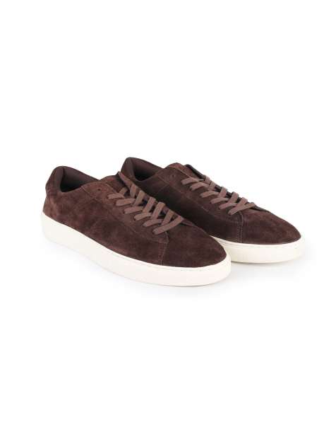 Off The Hook Russell suede leather low‑top trainers in brown suede - view 1