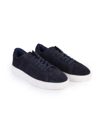  Russell suede leather low‑top trainers in universe suede