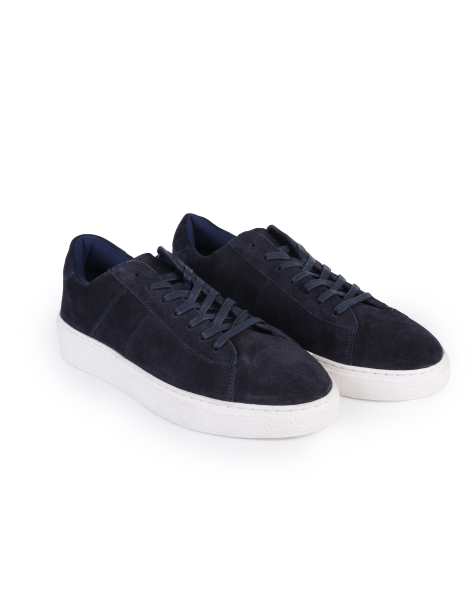 Off The Hook Russell suede leather low‑top trainers in universe suede - view 1