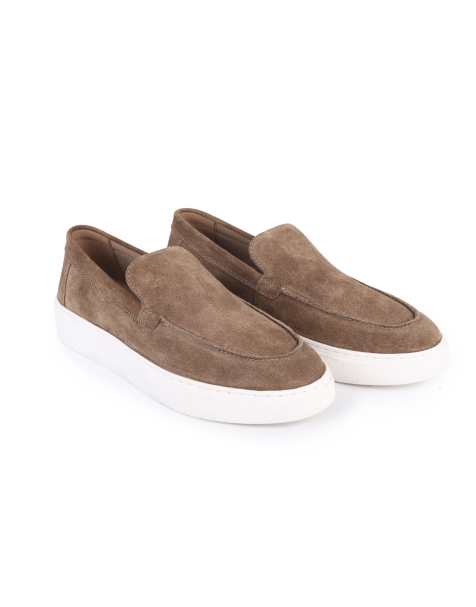 Off The Hook Scottie suede leather slip‑on casual loafers in mink suede - view 1