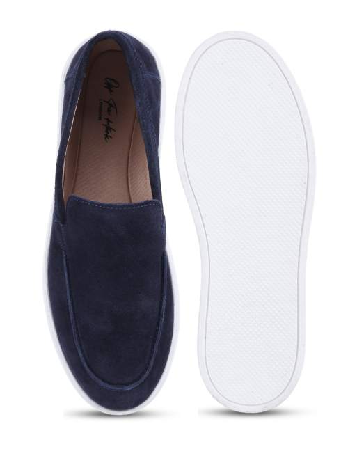 Off The Hook Scottie suede leather slip‑on casual loafers in universe suede, 2 of 4