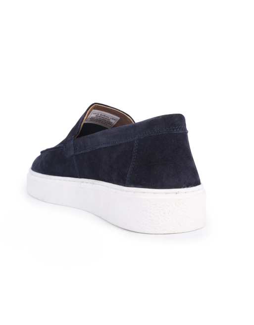 Off The Hook Scottie suede leather slip‑on casual loafers in universe suede, 3 of 4