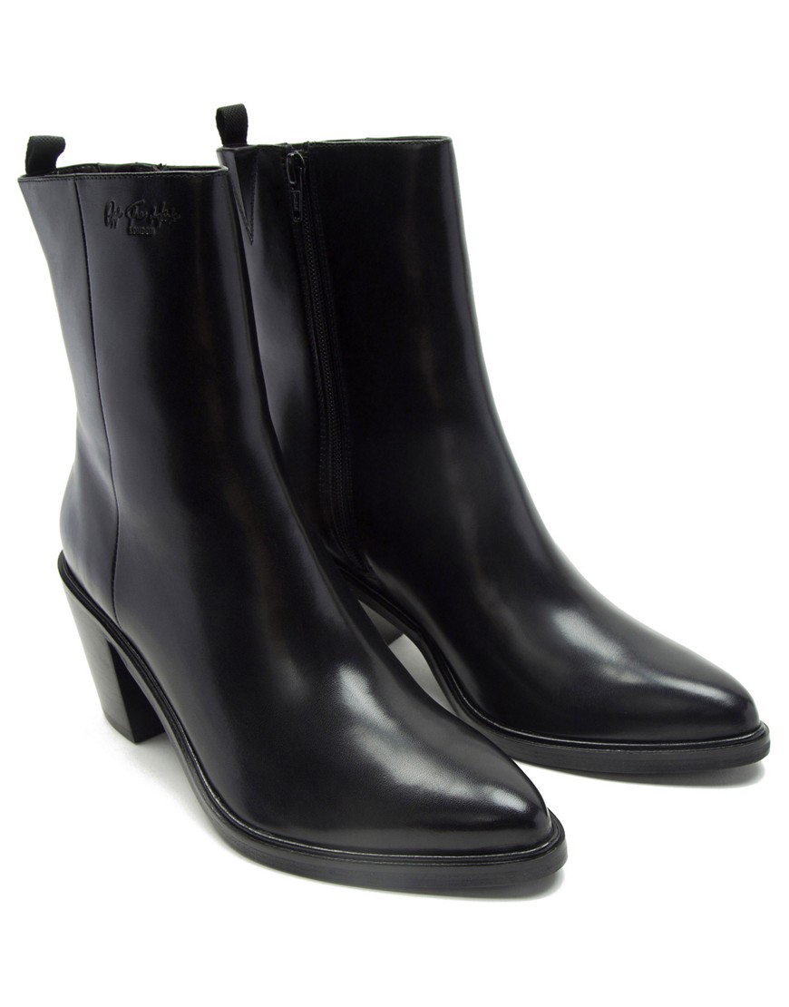 Off The Hook seven classic leather ankle zip boots in black