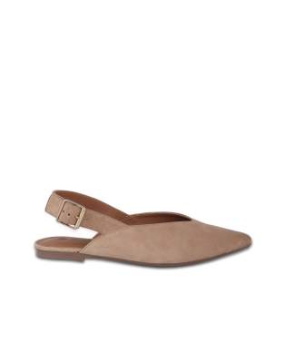  Shenley suede leather slingback ballet flats in beige