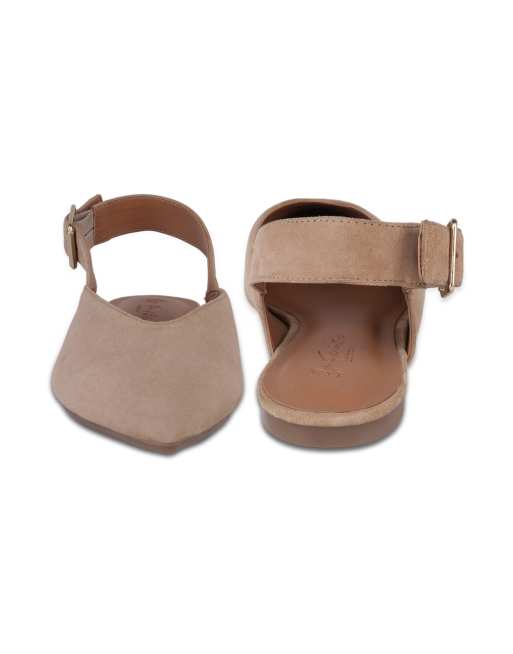 Off The Hook Shenley suede leather slingback ballet flats in beige, 4 of 4