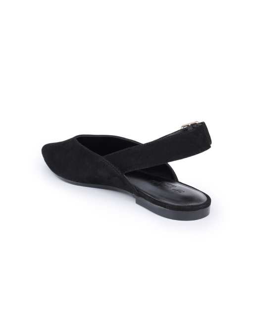 Off The Hook Shenley suede leather slingback ballet flats in black, 3 of 4