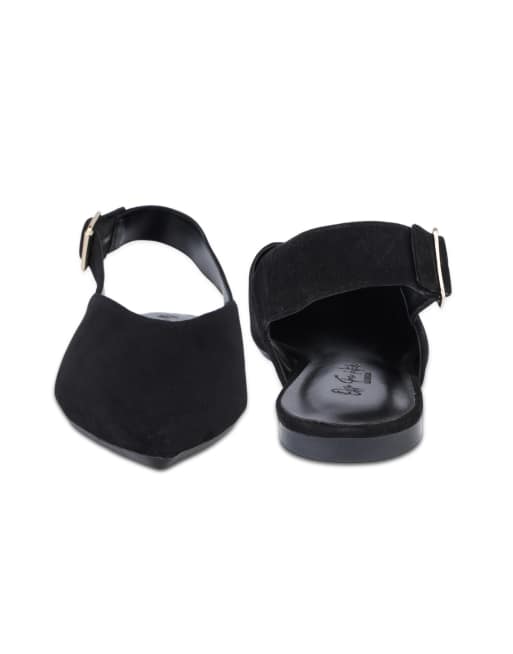 Off The Hook Shenley suede leather slingback ballet flats in black, 4 of 4