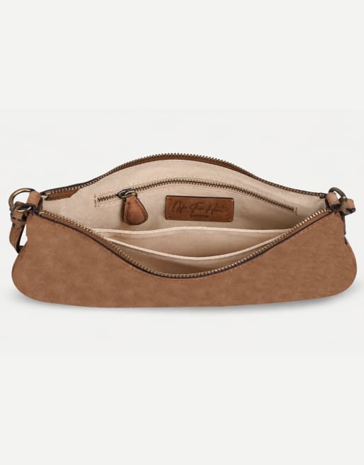 Off The Hook Sheryl suede mini shoulder bag in tan, 5 of 6