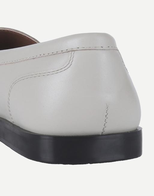 Off The Hook Sienna real leather loafers with ruched detail in spain white, 7 of 7