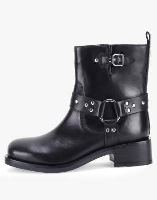 OFF THE HOOK - STRATFORD - Hohe Stiefeletten aus Leder in Schwarz mit seitlichem Reißverschluss und Blockabsatz