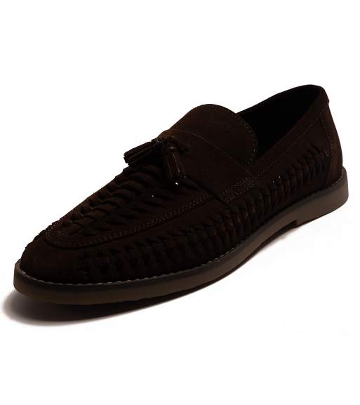 Off The Hook 'tiger' loafer tassel casual slip-on leather shoes in brown