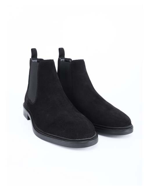 Off The Hook Torrance suede leather slip-on chelsea boots in black, 2 of 4