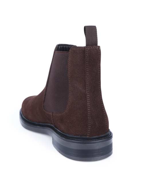 Off The Hook Torrance suede leather slip-on chelsea boots in brown, 4 of 4