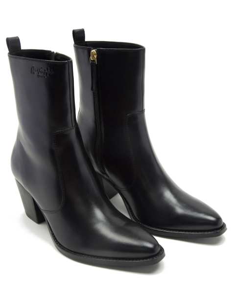 OFF THE HOOK TOWER premium leather ankle zip boots in black  - view 1