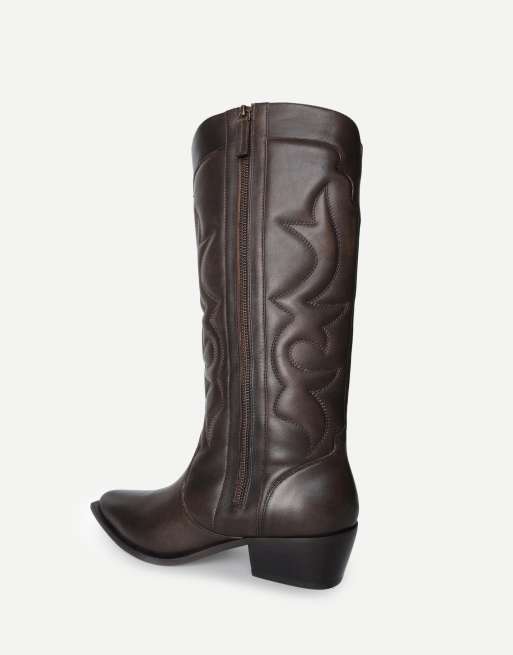 Off The Hook Vega leather western knee boots in dark brown, 3 of 6