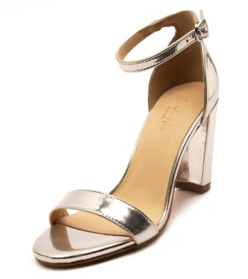 Wide Fit - Mayfair - Sandales de mariée à talon carré - Argenté 41