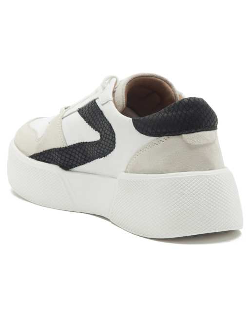 OFF THE HOOK WIMBLEDON lightweight walking leather lace up trainers shoes in black ASOS