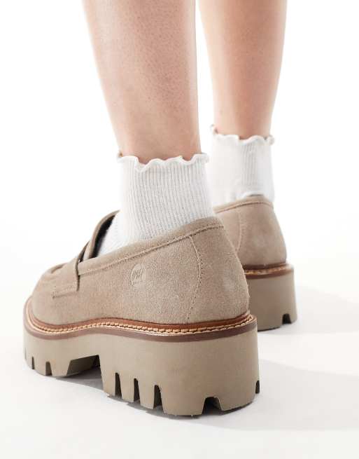 Off The Hook – Woodside – Lässige Leder-Loafer zum Reinschlüpfen in Taupe, 3 von 4