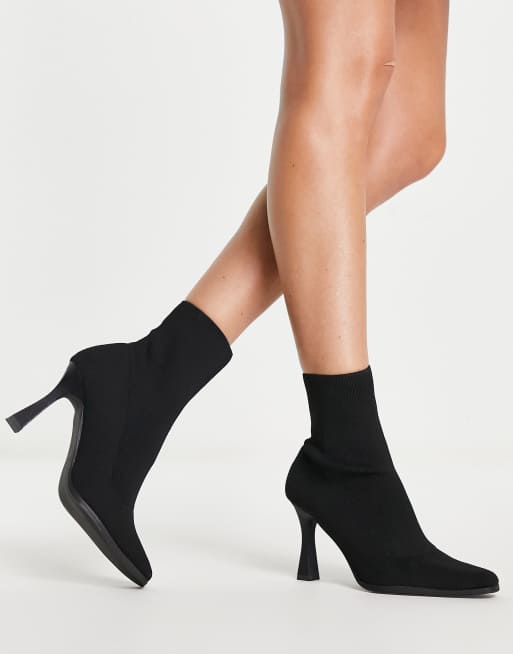 Black stretch shop ankle booties