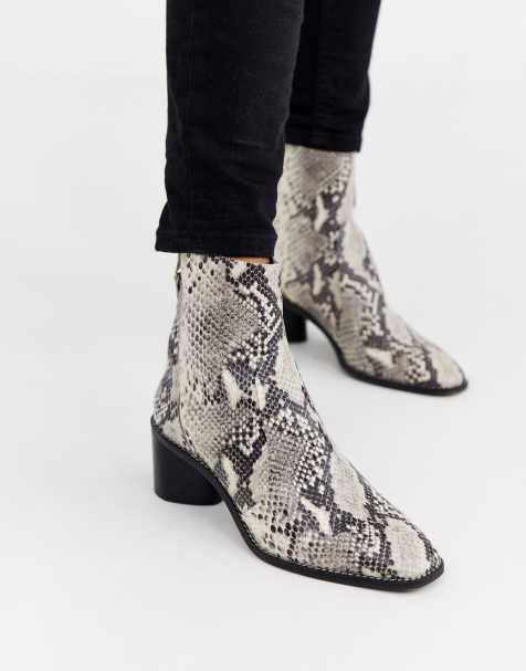 Office - Achillies - Bottines en cuir non doublé effet serpent
