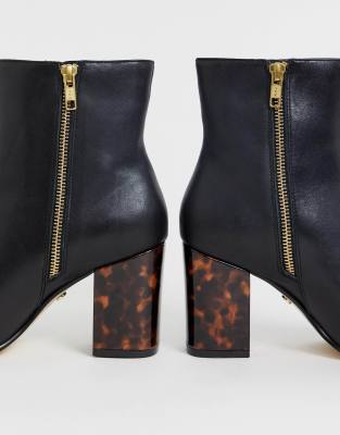 tortoiseshell heel boots