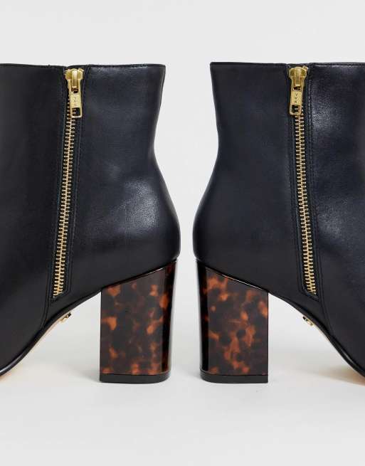 Black boots with tortoiseshell 2024 heel