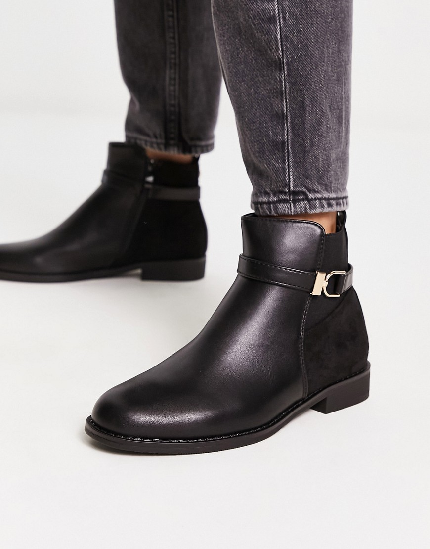 Office Alexis Buckle Ankle Boots In Black