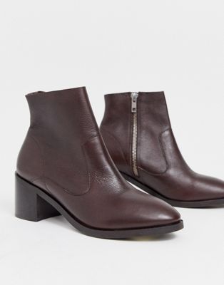 OFFICE alford block heel leather ankle 