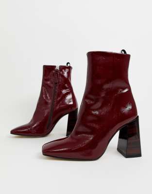 oxblood patent boots