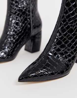 office croc patent ankle boots