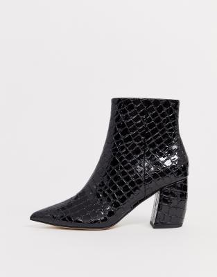 office croc patent ankle boots