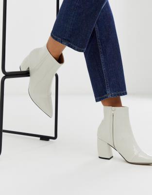 office white ankle boots