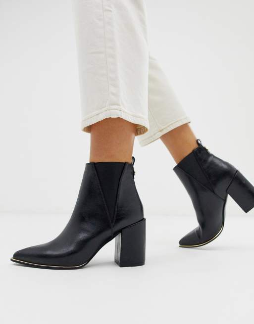 Schwarz Ankle Stiefel Pointed Closeout 33d79 010
