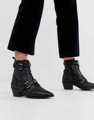 office black buckle boots