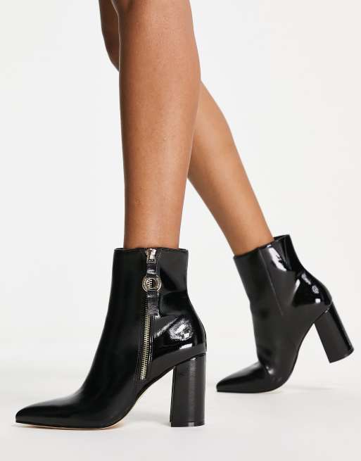 Office black 2025 heeled boots