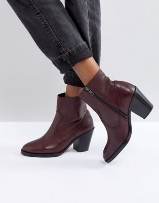Office Angie Burgundy Heeled Leather 