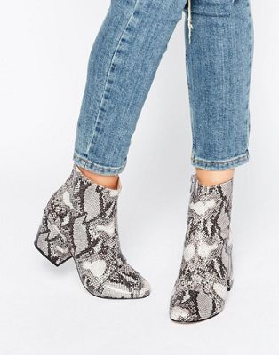 Office Ant Snake Print Heeled Ankle 