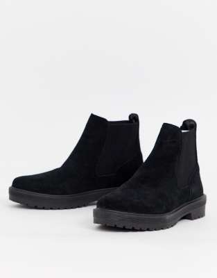 office black suede ankle boots