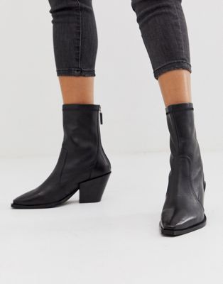 mid ankle black boots