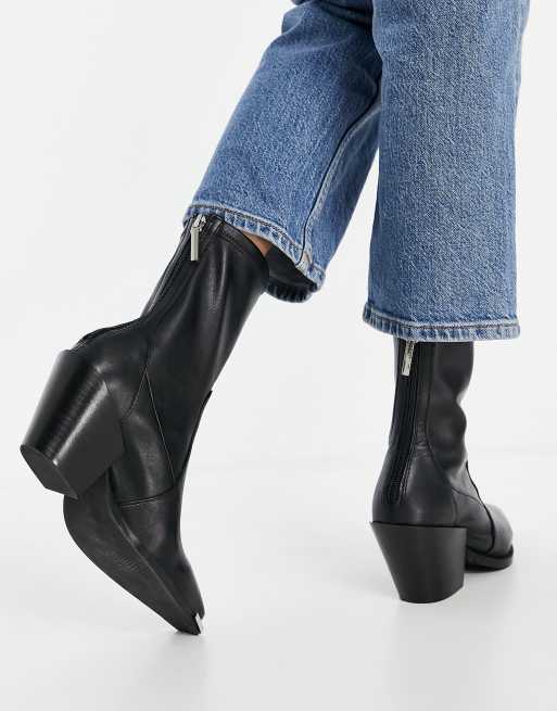 Office leather ankle boots best sale