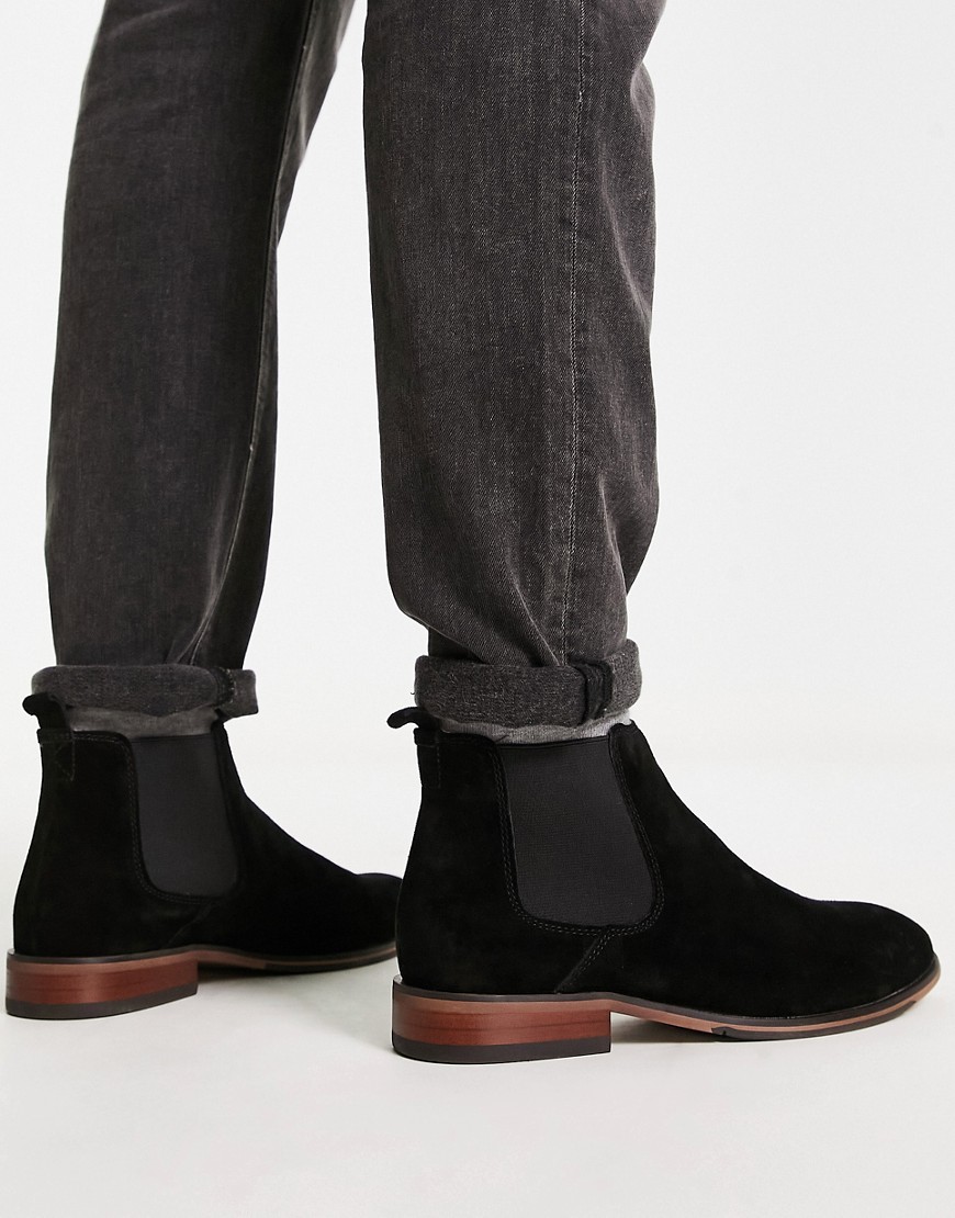 Office Barkley Chelsea Boots In Black Suede