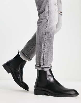 Office bruno chelsea boots in black leather