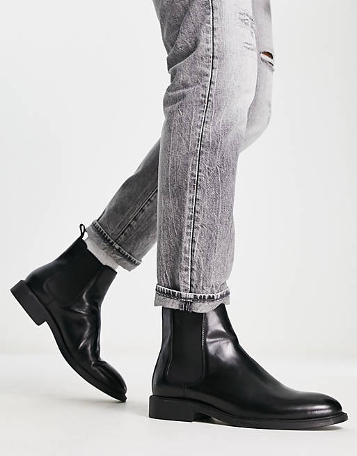 Office bruno chelsea boots in black leather | ASOS