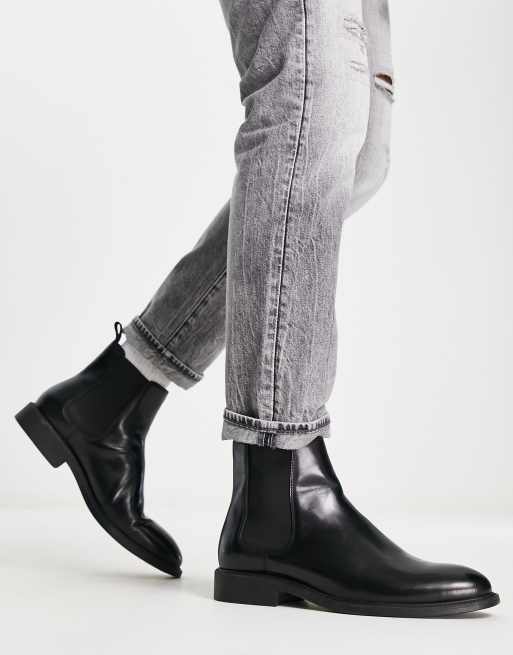 Office bruno chelsea boots in black leather ASOS